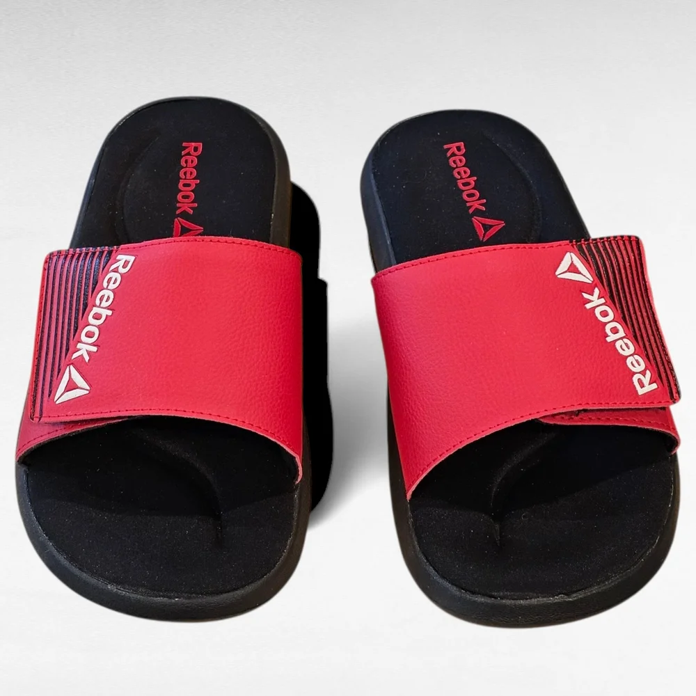 Reebok Men's Comfort Slides Red and Black Size 7
